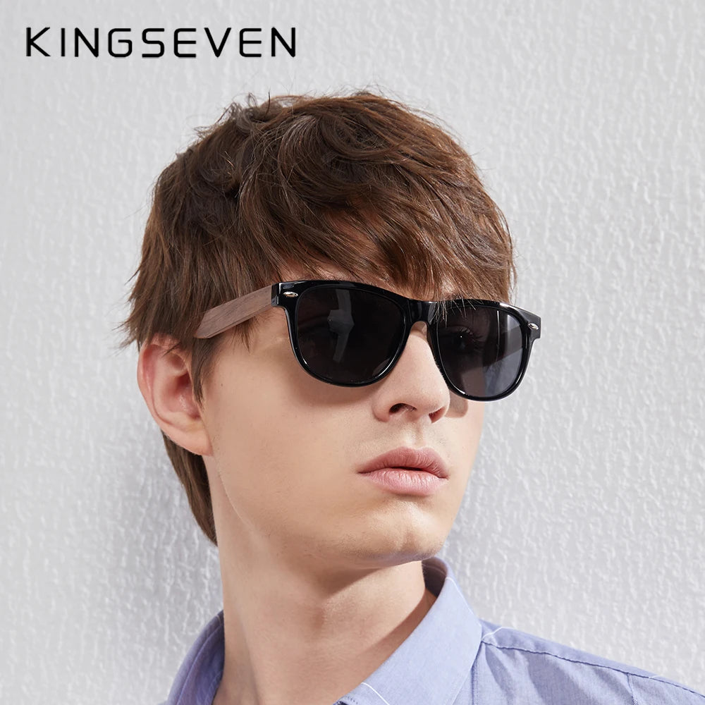 KINGSEVEN Wooden Polarized Sunglasses UV400 Protection