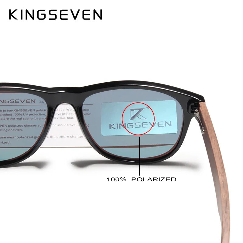 KINGSEVEN Wooden Polarized Sunglasses UV400 Protection