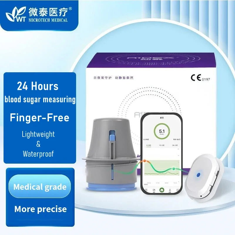 Aidex cgm Sensor Transmitter Glucometer kit continuous glucose monitor without puncture Diabetes Testing