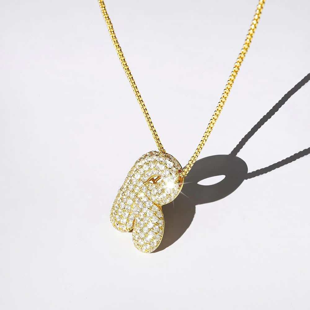 Sparkly CZ Zircon Letter Initial Necklace