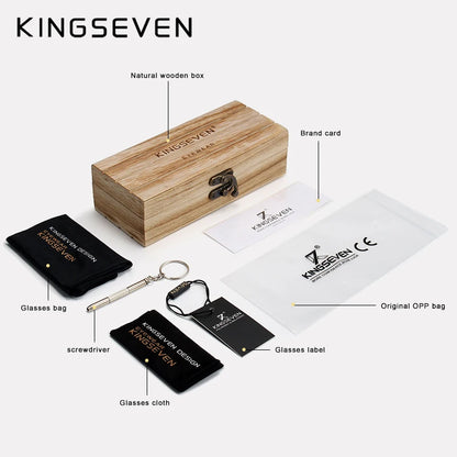 KINGSEVEN Wooden Polarized Sunglasses  UV400 Protection