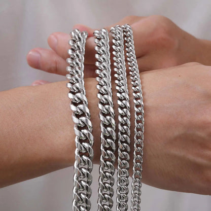 Stainless Steel Cuban Chain Bracelets for Men,