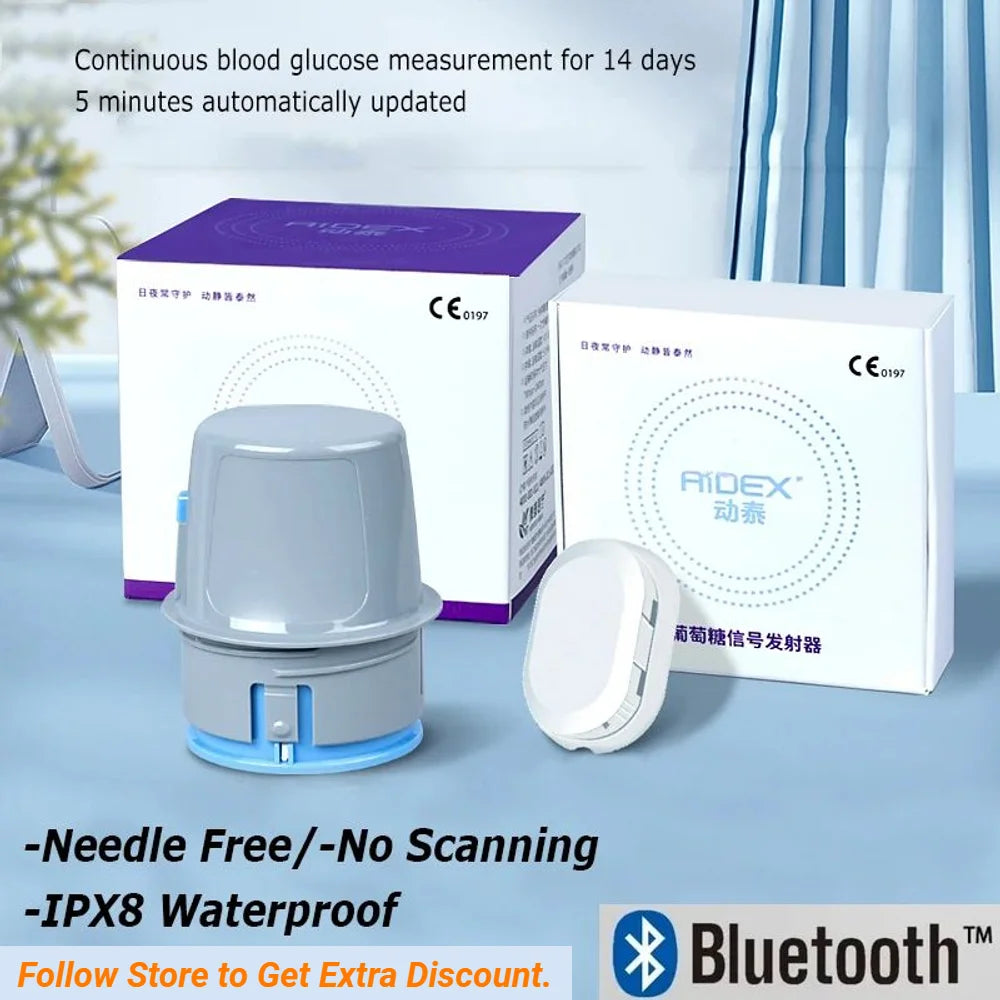 Aidex cgm Sensor Transmitter Glucometer kit continuous glucose monitor without puncture Diabetes Testing
