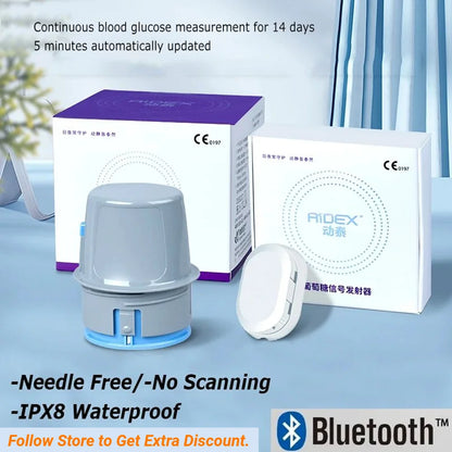 Aidex cgm Sensor Transmitter Glucometer kit continuous glucose monitor without puncture Diabetes Testing