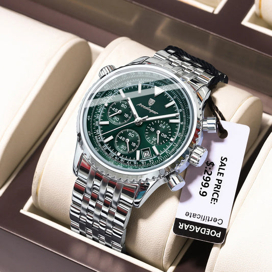 POEDAGAR Stainless Steel Men's Watch