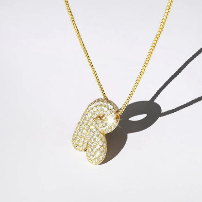 Sparkly CZ Zircon Letter Initial Necklace