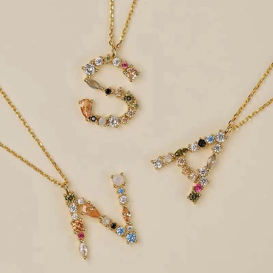 Initial 925 Sterling Silver Necklace A-Z